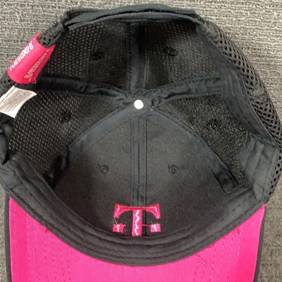 T-Mobile Tuesdays Trucker Hat Women's OSFA Black Hot Pink Mesh Back Strapback - Picture 12 of 13